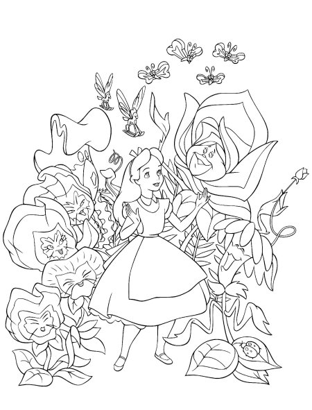 Alice in wonderland coloring