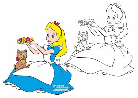 Рисунки алиса в стране чудес дисней