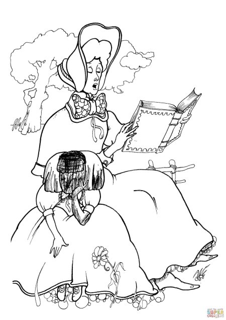 Алиса в зазеркалье раскраска