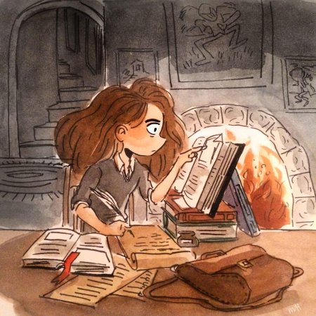 Гарри поттер гермиона с книгой
