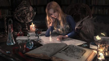 Девушка в библиотеке