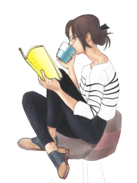 Девушка с книгой арт