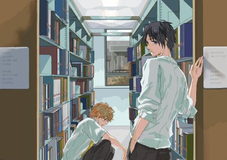 Аниме парень библиотекарь