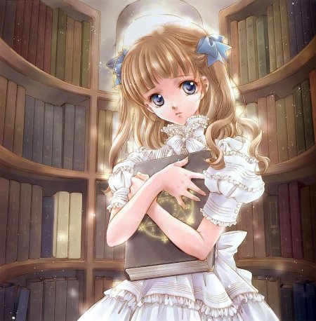 Аниме с книгой в руках