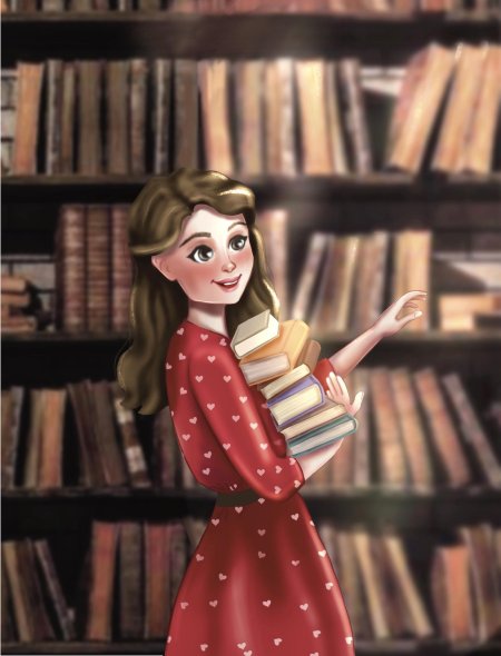Девушка в библиотеке