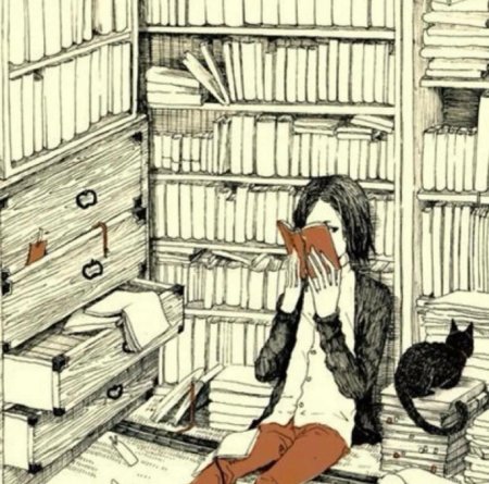 Девушка в библиотеке