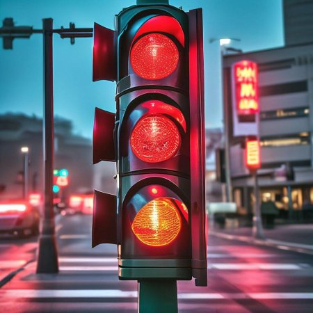 Красный сигнал светофора