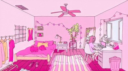 Розовая комната для рисования