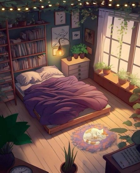 Аниме фон спальня