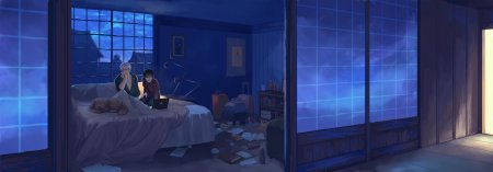 Аниме комната ночью