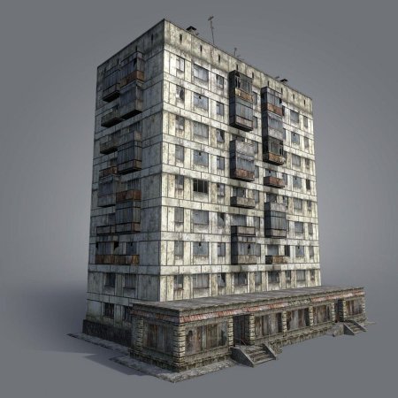 Модель ти этажки панельной ds max