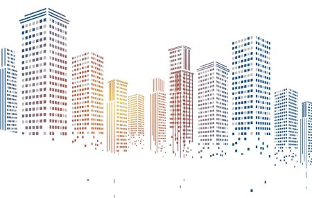 Силуэты домов города