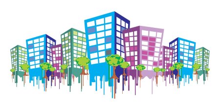 Многоквартирный дом на белом фоне