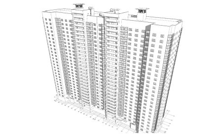 Чертеж многоэтажного здания
