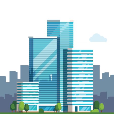 Многоэтажный дом на прозрачном фоне