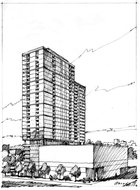 Эскизы многоэтажных зданий
