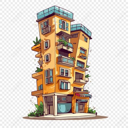 Многоэтажные дома рисунок