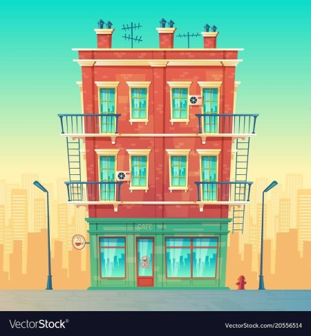 Многоэтажный домик нарисованный