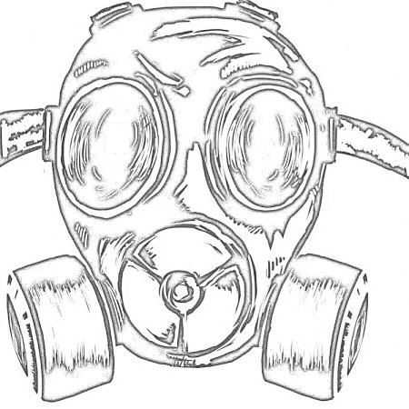 Противогаз рисунок для детей