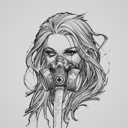 Эскиз тату девушка