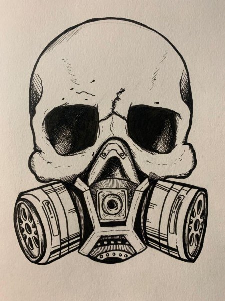 Череп в противогазе