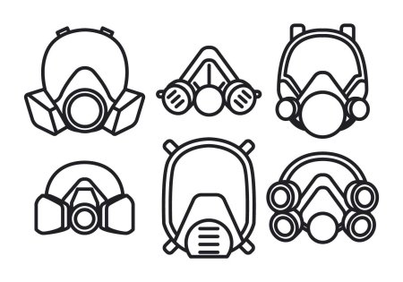 Противогаз сбоку вектор