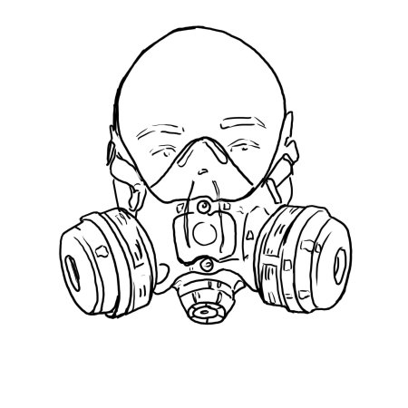 Противогаз рисунок карандашом