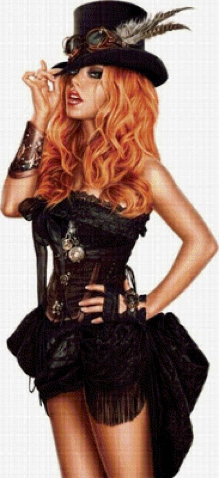 Стимпанк девушка на прозрачном фоне