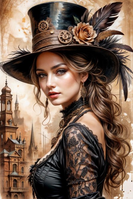 Стимпанк арт девушки