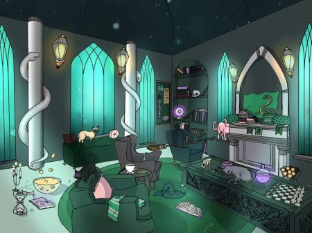 Гостиная слизерин арт