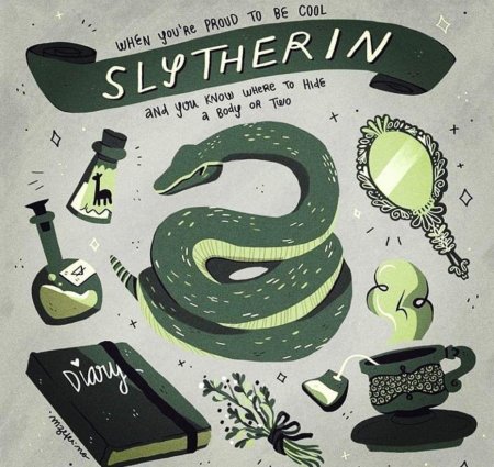 Скетчбук гарри поттер слизерин