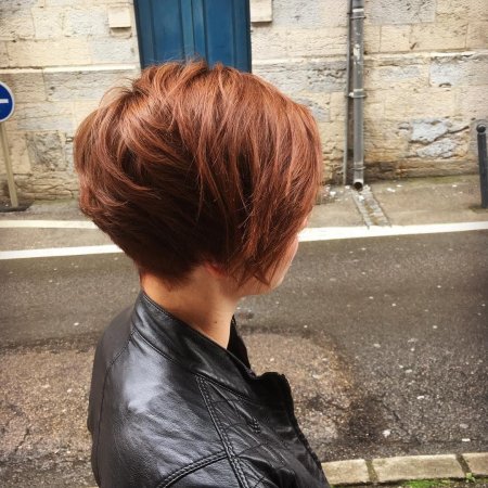 Стрижка пикси боб рыжий цвет волос