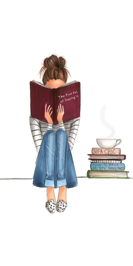 Девушка с книгой рисунок