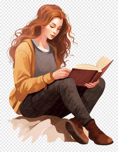 Женщина читает книгу