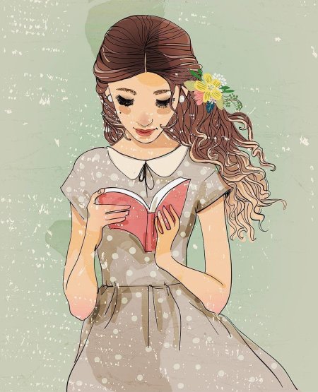 Девушка с книгой рисунок