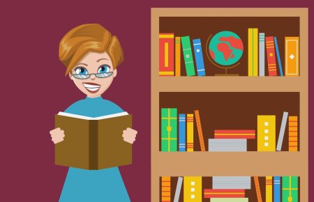 Женщина в библиотеке