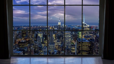 Вид на город из окна