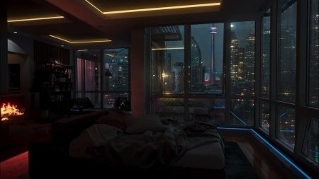 Комната в стиле киберпанк