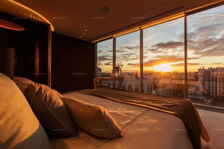 Спальня с панорамными окнами
