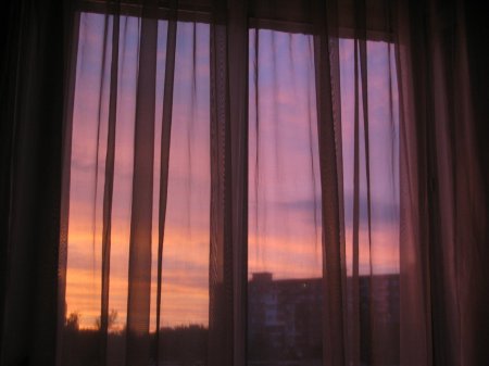 Закат из окна
