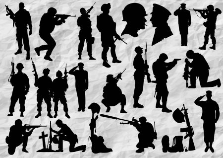 Силуэт солдат