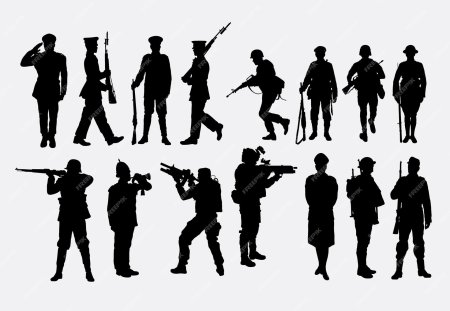 Силуэт военного человека