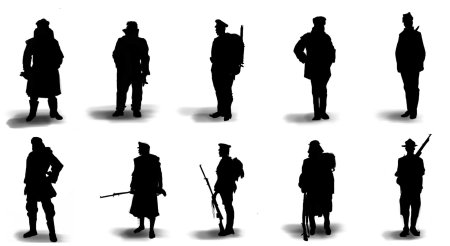 Силуэт солдат