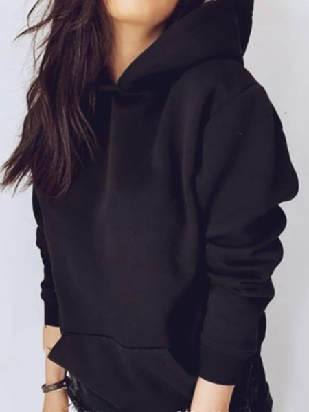 Женская однотонная толстовка с капюшоном
