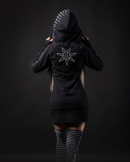 Кофта с капюшоном женская готика