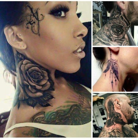 Красивые тату на шее