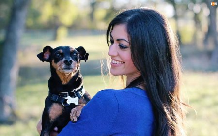 Красивая девушка с собачкой