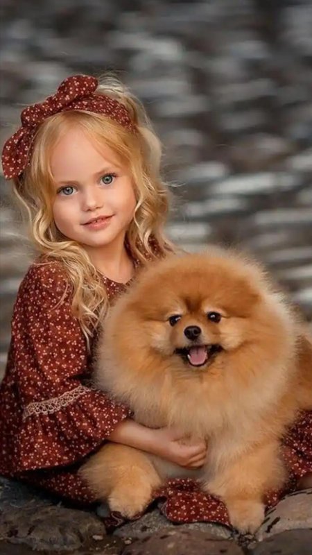 Девушка со шпицем