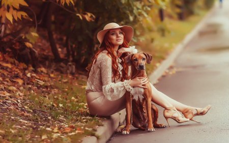 Фотосессия девушка с собакой