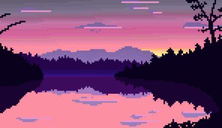 Пиксель арт пейзаж